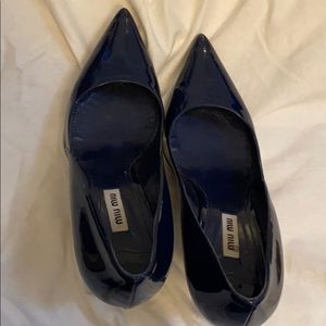 Miu miu navy patent heels